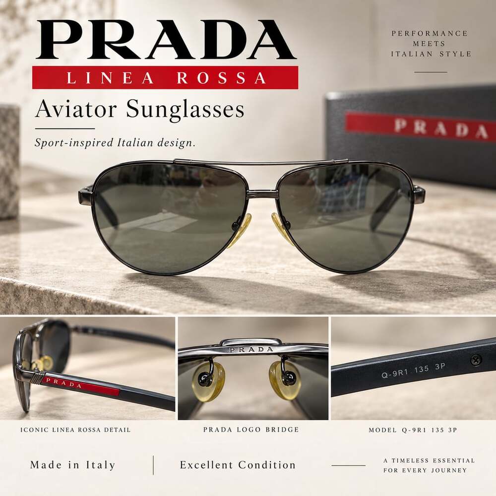 Prada Linea Rossa Aviator Sunglasses Q-9R1